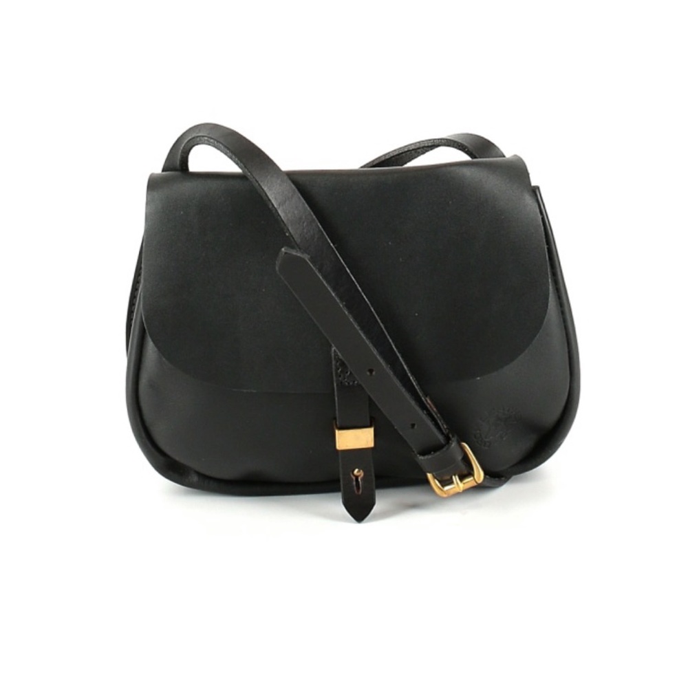 Orox Leather Co. Merces Saddle - Black Full grain leather saddle crossbody bag